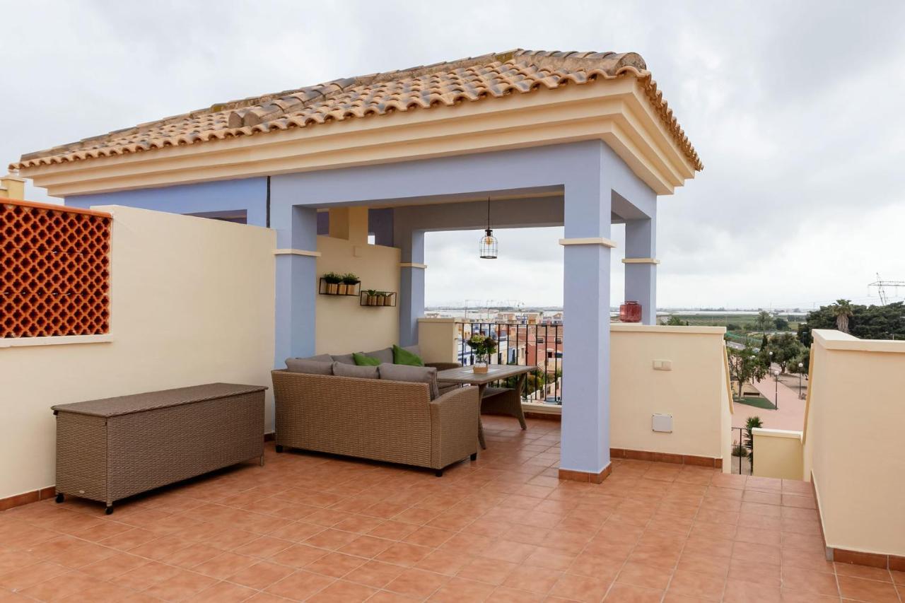 Ático con terraza-solárium y piscina 4-6 personas WIFI A/C Roda Exterior foto